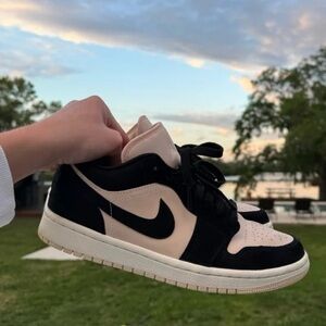 Nike Air Jordan 1 Low Shoes black guava ice (womans) size 8.5